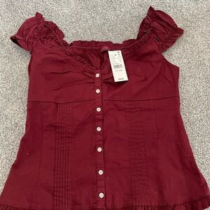 Women's Burgundy Blouse